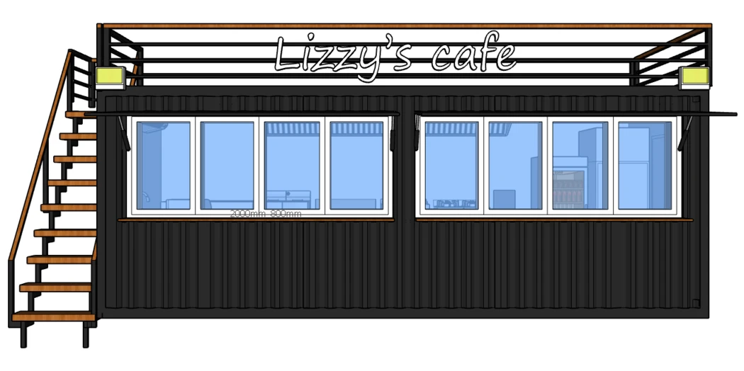 19ft shipping container concession stand design